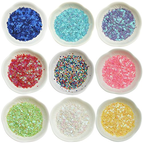 Bilipala Glitter Confetti Colorful Sequins for Party Decoration, DIY Crafts, Nail Art Supplies, 3.6 OZ / 100 g