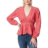 Jessica Simpson Womens Miranda Button Up Long Sleeve Blouse