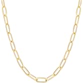 Waitsoul 925 Sterling Silver Paperclip Lobster Clasp Chain 3mm 4mm 5mm 6mm 7mm Necklace for Women Men Diamond Cut Silver Necklace Chain 16-30 Inches