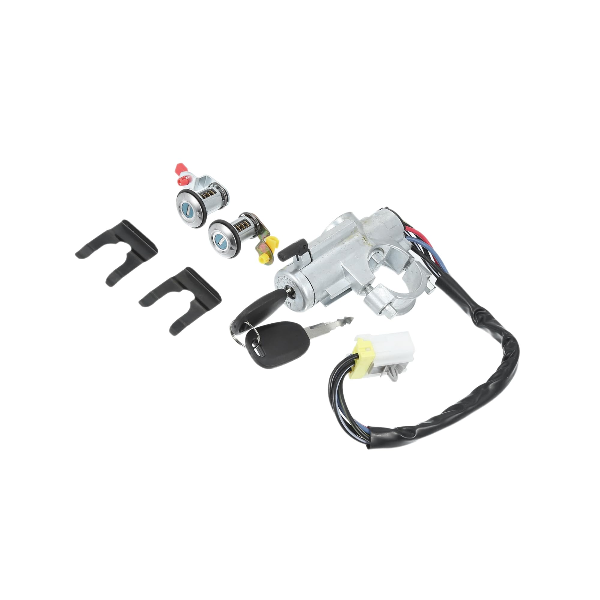 Photo 1 of Motoforti Ignition Switch Lock Cylinder Assembly W/Keys No.4870001G25 - Car Ignition Lock Cylinder Key Switch Starter - for Nissan Silver Tone - Door Lock Cylinder - 1set Long-lasting