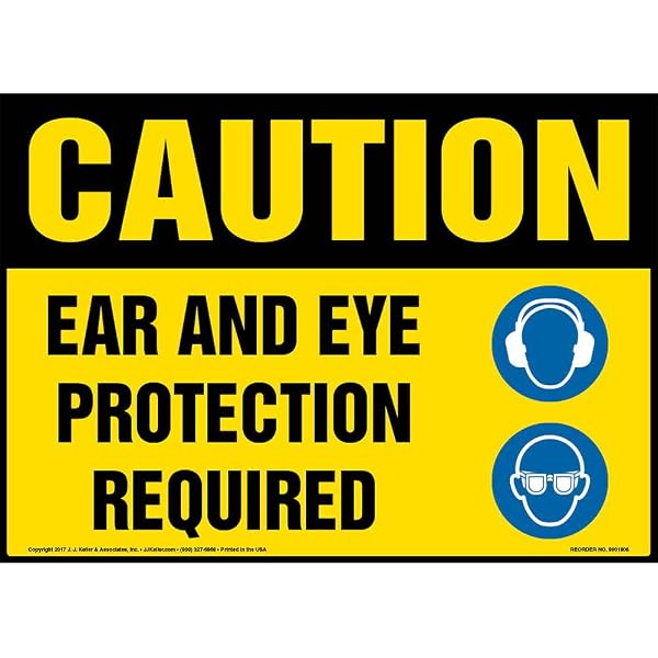 SmartSign "Caution - Ear & Eye Protection Required on Range" Sign | 10" x  14" Aluminum: Amazon.com: Industrial & Scientific