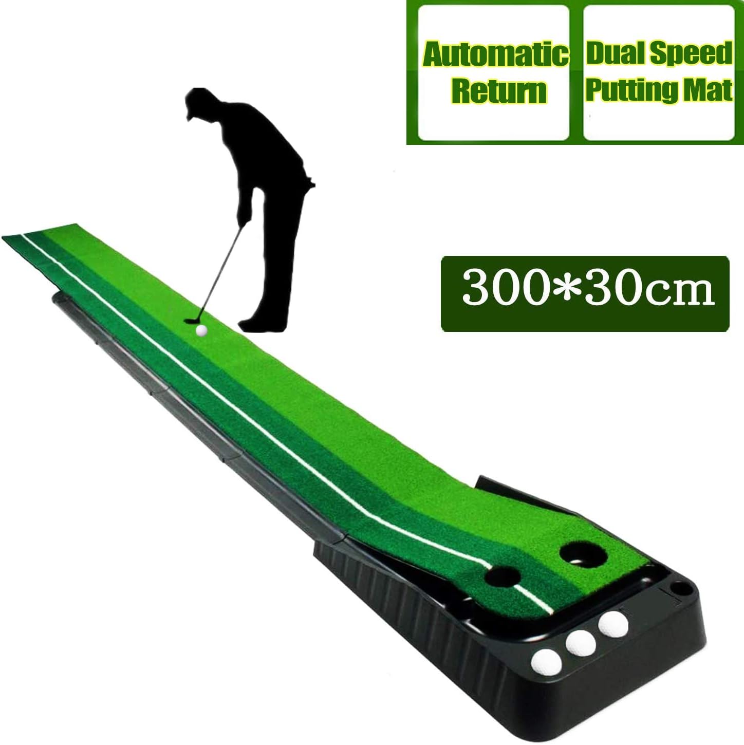 YINGJEE Golf Putting Mats Dual Speed Professional Portable Practice