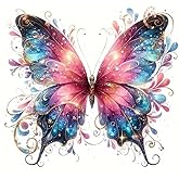Christmas Butterfly Floral PVC Vinyl Car Decals Stickers Waterproof Self-Adhesive Decals for Cars, Laptops, Trucks, Motorcycles Wall Window Luggage Scratch Cover Door Decor Sticker