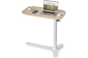 Muvai 30" Large Overbed Table with Wheels Adjustable Height Bedside Table for Home Medical Use - Rolling Table for Hospital -