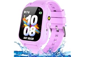 OVV Smart Watch for Kids Waterproof Boys Girls Learning Toys Watches with 26 Puzzle Games Camera Video Music Player Pedometer HD Touchscreen Alarm Clock Flashlight Children Age 3-12 (2. Purple)