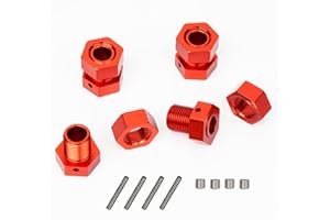 MOSHNOLY 4 Set 17mm Thick Extended Aluminum Wheel Hex Nut Set Upgrade Kit for Arrma 1/8 Outcast/Talion/Kraton/Notorious/1/7 Fireteam/Big Rock 6S 4WD,Alloy 17mm Extended Wheel Hex and Nut W/Pins AR310484-Black