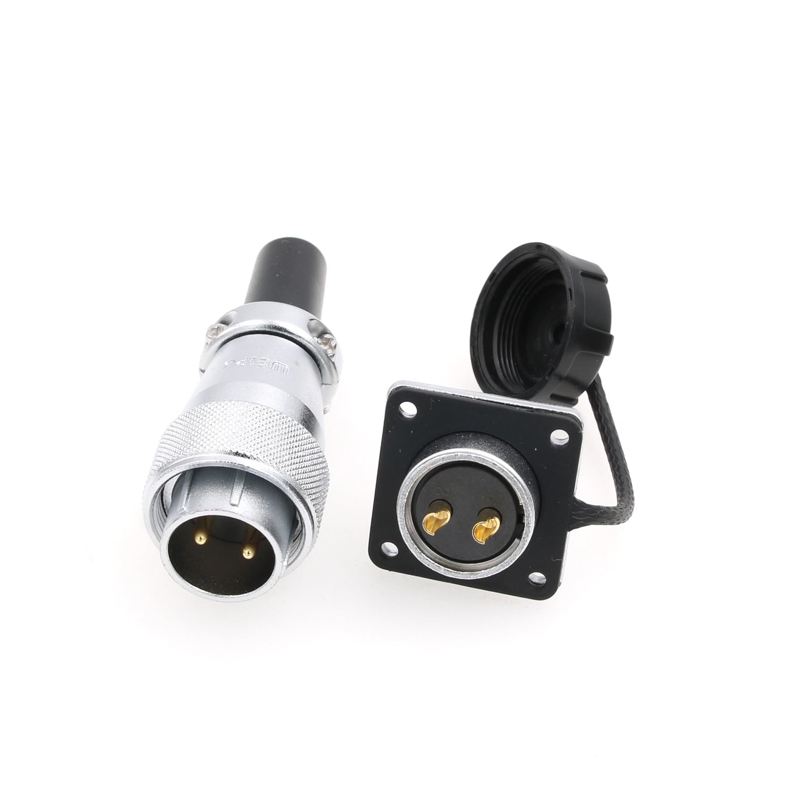 Eonvic WEIPU WS20 2 Pin Aviation Waterproof Connector IP67 Metal Male Plug Female Square Socket Threaded Panel Mount Cable Connector