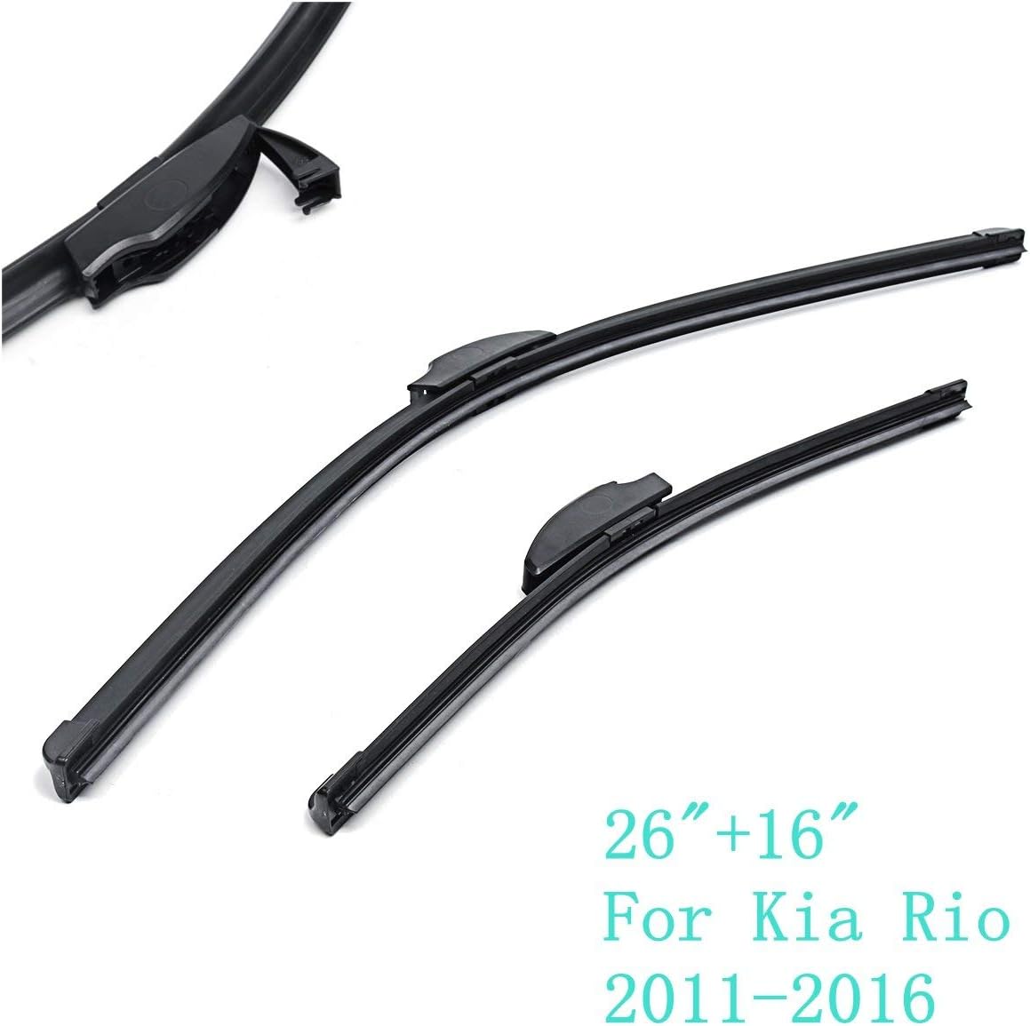 Natural Rubber 26''+16'' Windshield Wiper Blades For Kia