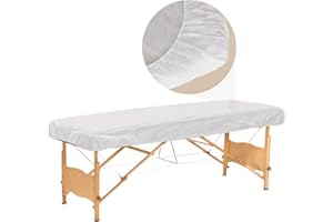 Tvvcalk 30PCS Disposable Fitted Massage Table Sheets, Heavy Duty Elastic Disposable Bed Cover, Breathable Disposable Fitted Sheets for Spa White Non Woven Fabric 36 x 85 Inch