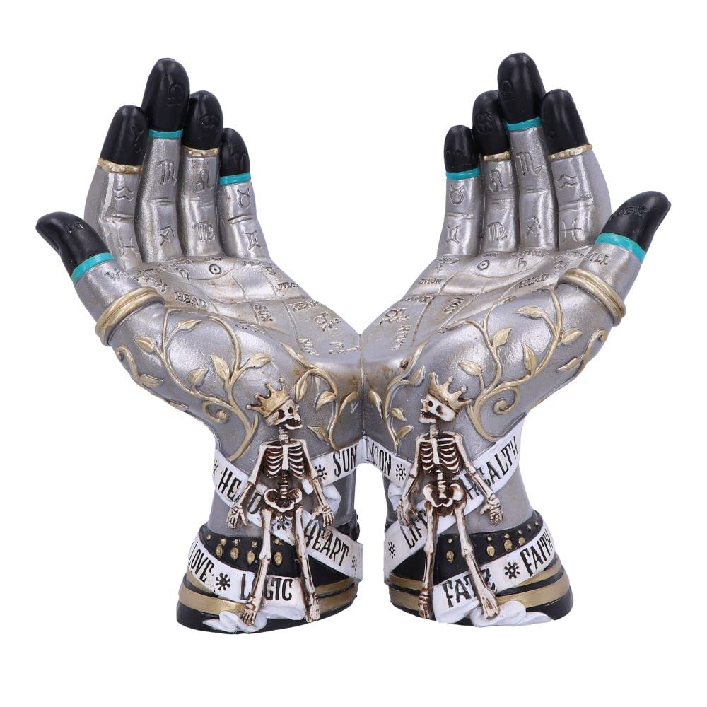 Nemesis Now Hands of The Future Crystal Ball Holder, Silver, 20cm