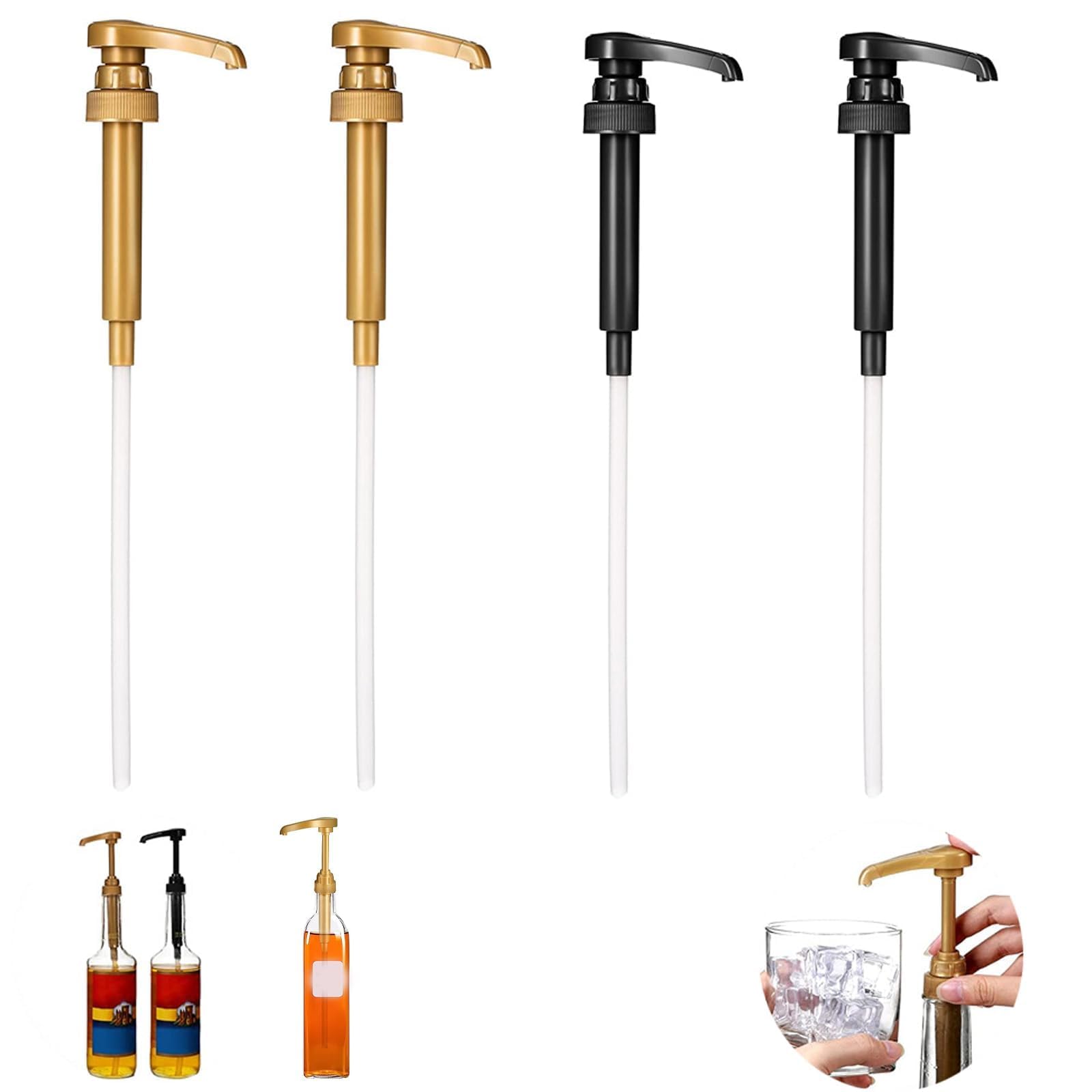 BNFGD ANYABENG 4 Pieces of Syrup Pumps, White Coffee Syrup Pump Syrup Bottle Pump Lotion Pump for Bottles, Coffee Syrup Pump Dispenser, 4 g