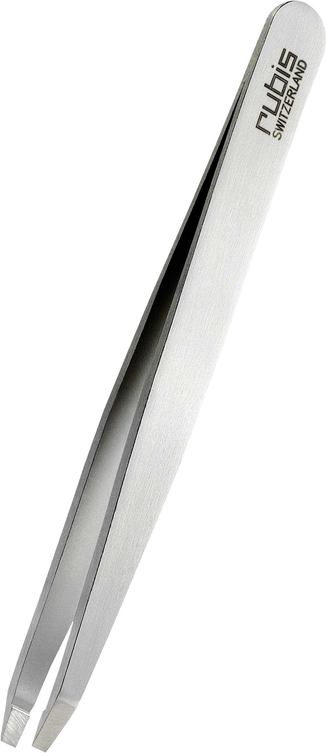 Rubis Brown Elegant Straight Tweezer - Highest Precision Hair Removal, Made in Switzerland, Alloy Steel, Recommended by Professionals