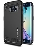 Spigen Rugged Armor Galaxy S6 Edge Case with Resilient Shock Absorption and Carbon Fiber Design for Galaxy S6 Edge 2015 - Black