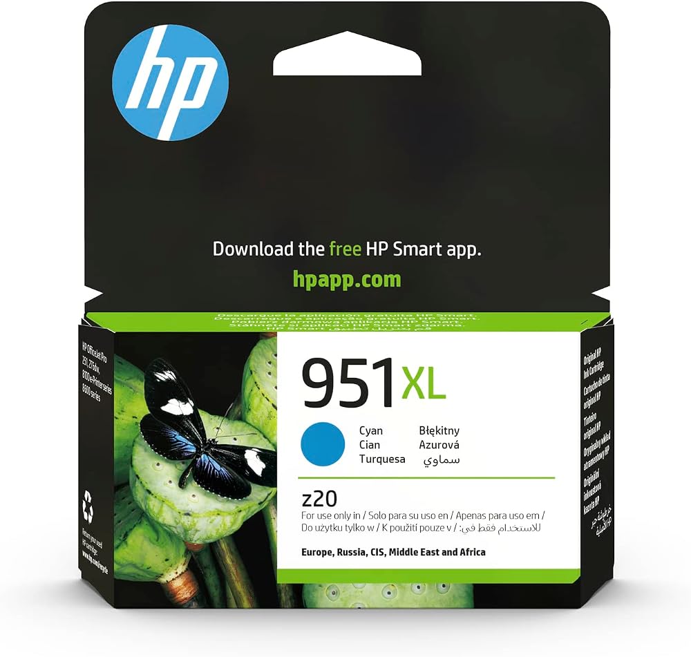 HP CN046AE 951XL High Yield Cyan Original Ink Cartridge Single Pack 1500 Pages