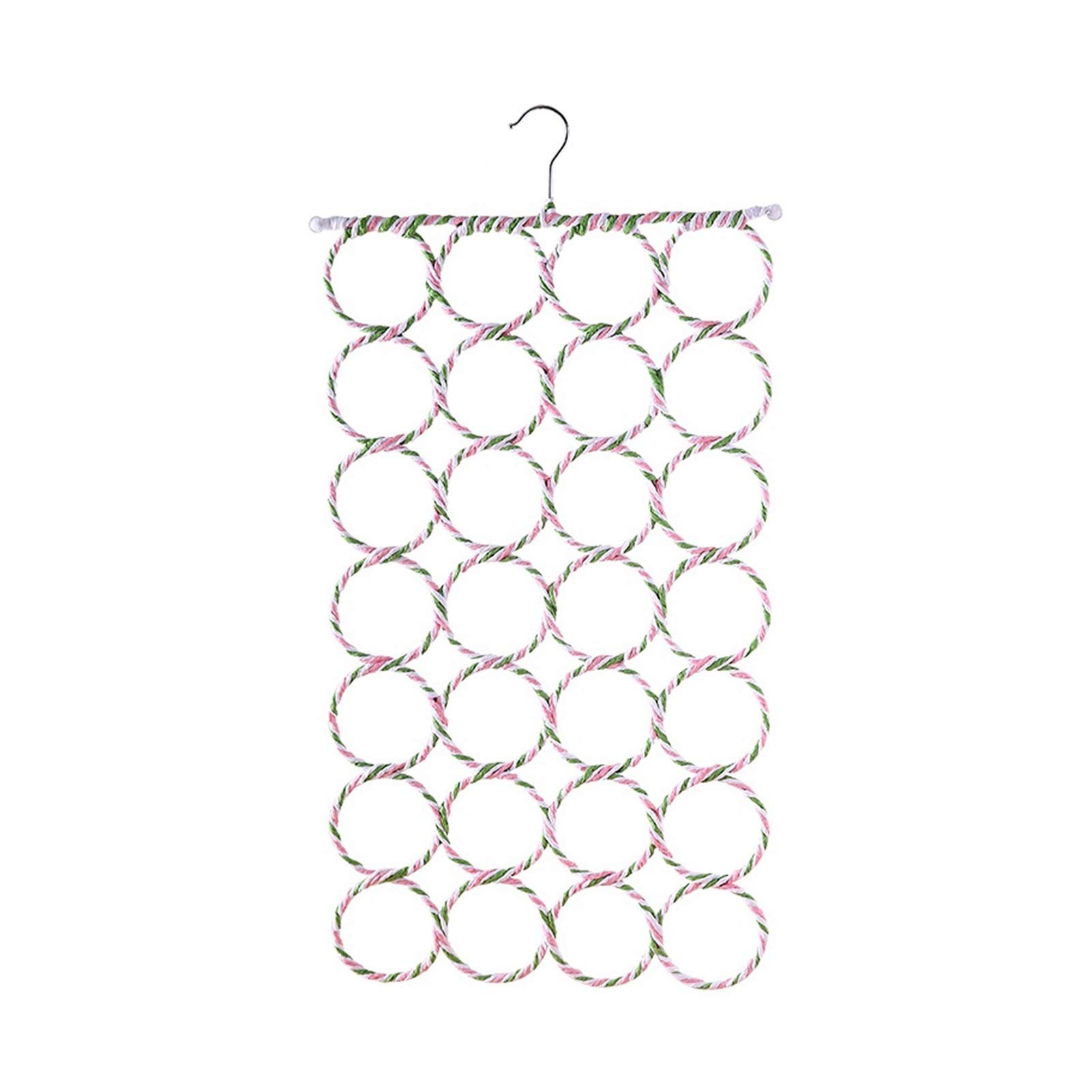 LEI789LL Tie Rack Scarf Hangers for Closet | 28-Ring Frame Foldable Space-Saving Closet Organizer Hanging System ​for Tie, Belt, Scarves, Socks Closet Organizer (Color : 1 Pack)