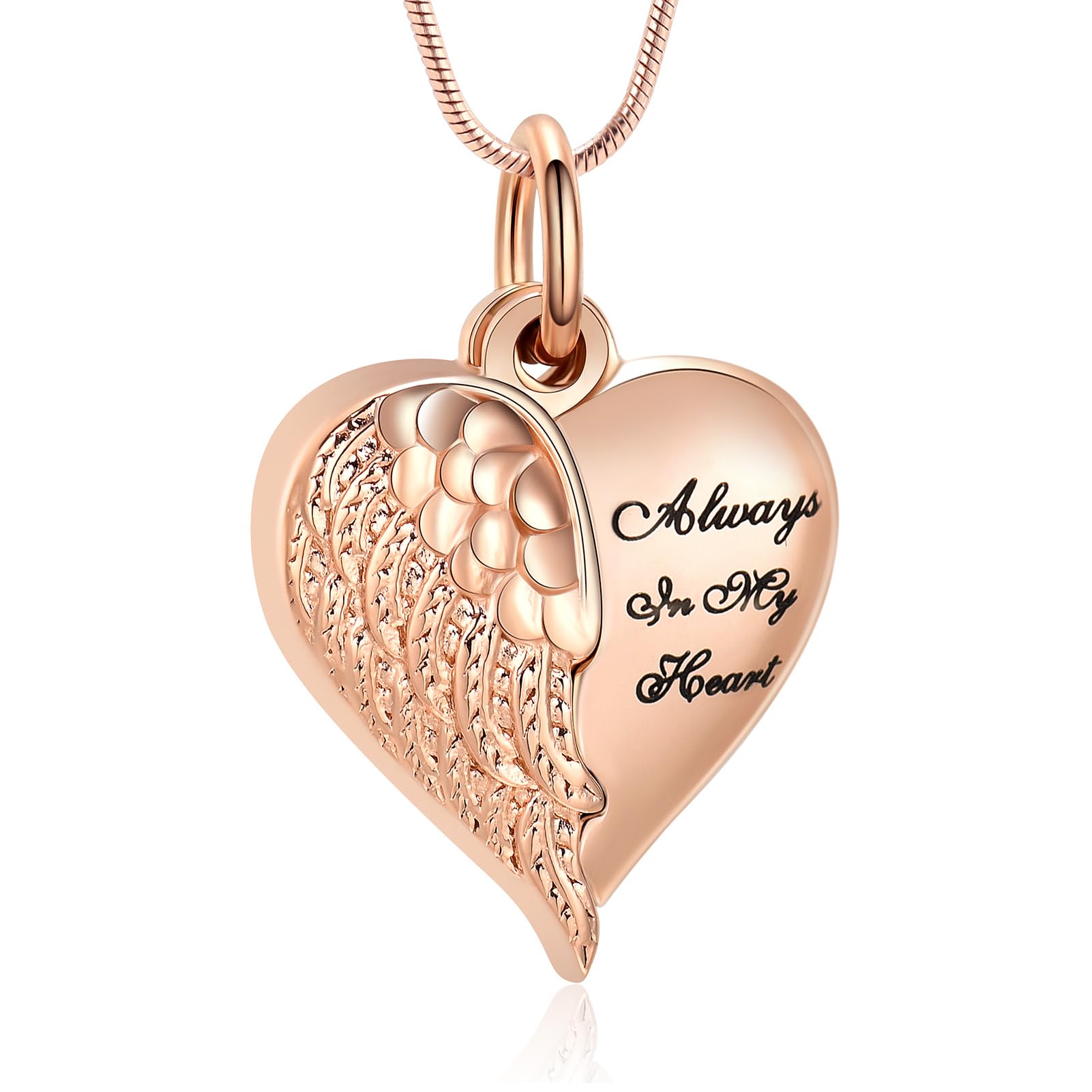 Cremation Jewelry Angel Wing Heart Urn Necklaces for Ashes Memorial Keepsake Pendant for Women Men