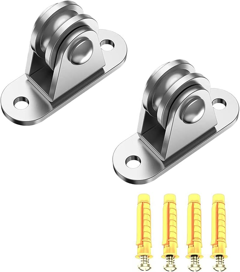 Funnytek Carbon Steel Pulley Block 85KG Heavy Duty Ball Bearing Wheel 2PCS