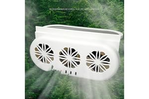 MYUOOT Solar Ventilation Fan for Car,Car Solar Powered Fan,Car Window Exhaust Fan With Three Air Outlet,Solar Power Car Window Fan,Solar Car Window Vent Fan for Most Models of Cars,White