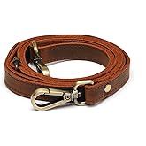 MayaCraft Full Grain Leather Replacement Strap for Handbags, Purses, Crossbody Bags, & Laptop Cases | Adjustable Shoulder Strap with Swivel Clasps | Brown, 0.6 in. Wide