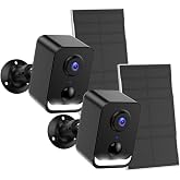 PEEIPM Security Cameras Wireless Outdoor: Solar Power Cameras for Home Security WiFi Battery Seguridad Camara System Kit Surveillance Monitor with Motion Sensor Flood Light Alarm &amp; Color Night Vision
