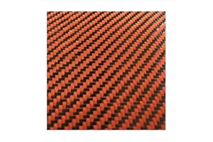SOFIALXC 3k Carbon Fiber Fabrics Cloth 500mm Wide and 1000mm Long for Cars, Rc (Orange Black)