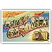 GREETINGS FROM 50 American states vintage reprints postcard set (ca. 1930-1940's). Large letter name postcards of each U.S. state. Post card variety pack. Made in USA.