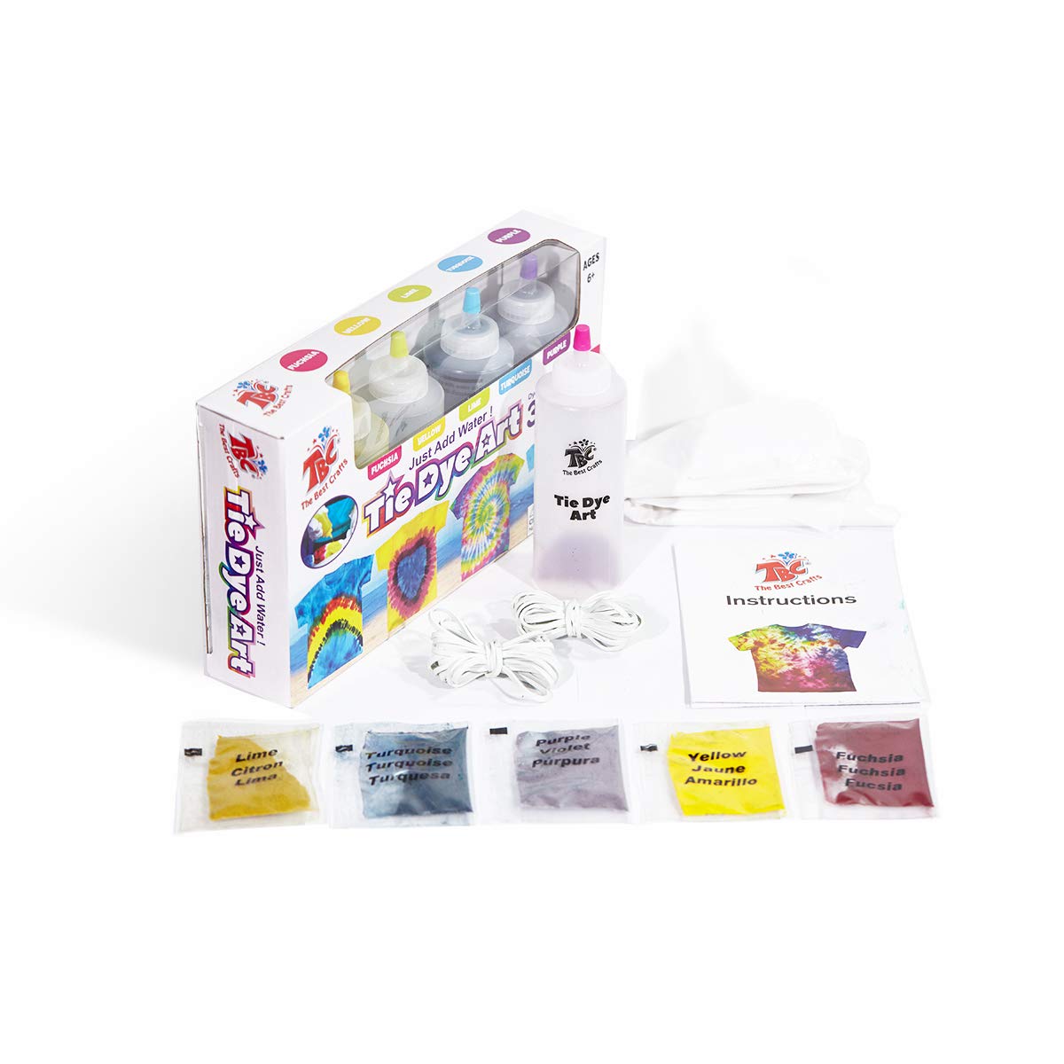 Buy TBC The Best Crafts 59 Pieces TieDye Kit for Kids. 5 Colours