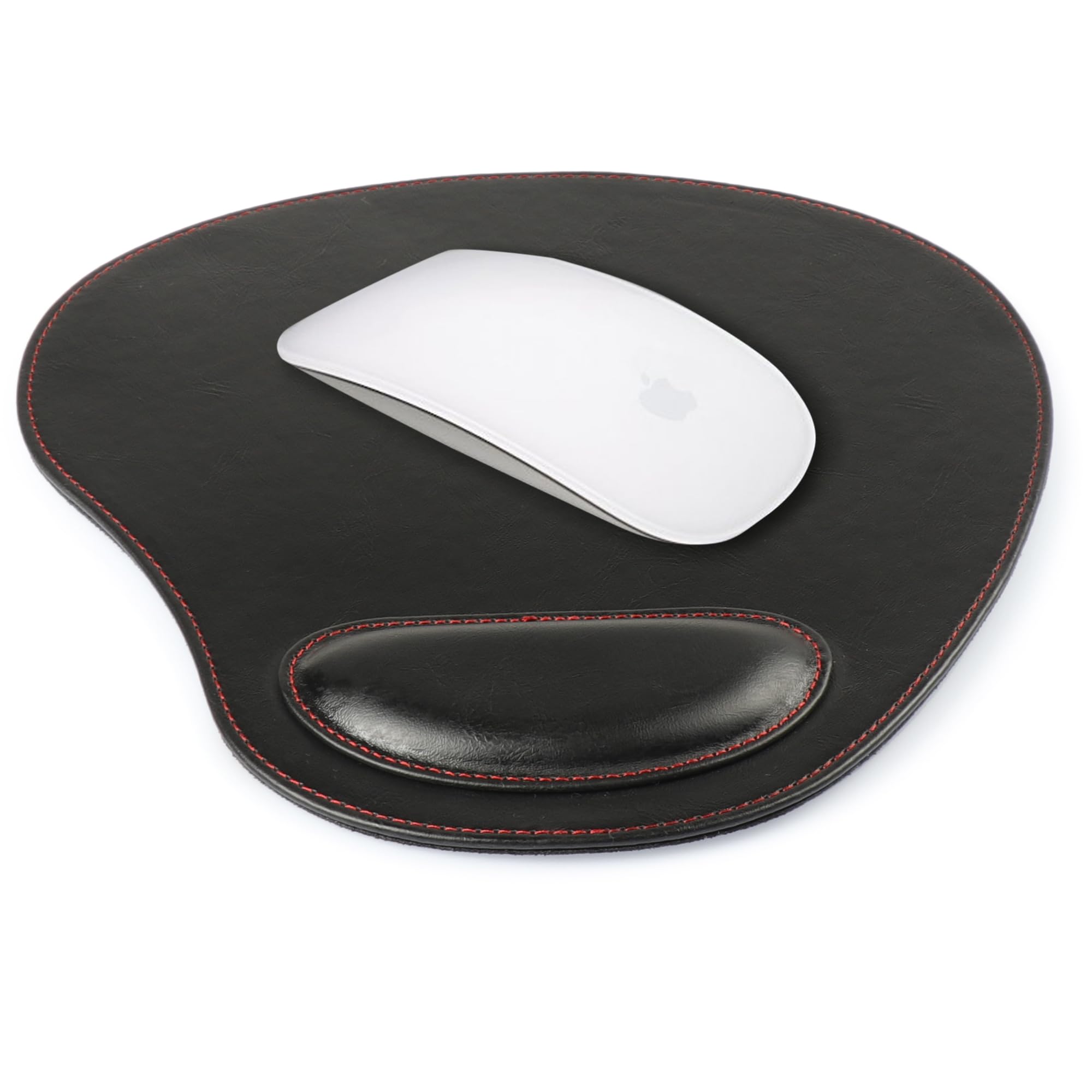 LONDO Leather Mouse Pad with Wrist Rest - Ergonomic Design, Smooth Surface & Non-Slip Base - Compatible with all Mice - 25x24cm