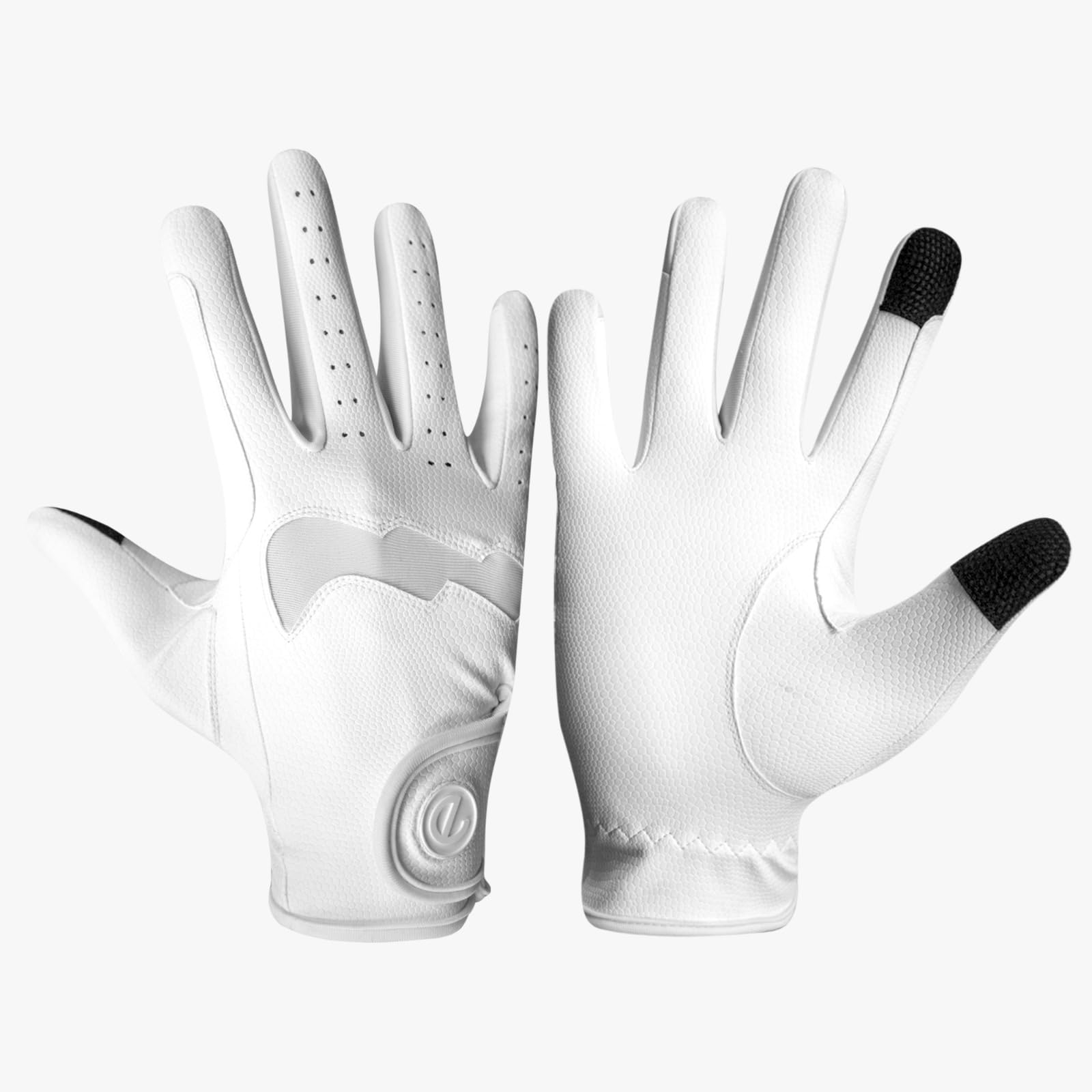 eGlove GripPro LITE 2024 - Lightweight, Breathable, Grippy & Hardwearing Equestrian Riding Gloves - Touchscreen Friendly (White/White (2024), XX-Large)