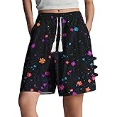 domirica Shorts with Pockets for Women Lightweight Breathable Loose-Fit Elastic Waist Shorts Gym Yoga Wide Leg Activewear