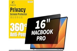 F FORITO 360° Privacy Screen Protector Compatible with MacBook Pro 16 inch (2021, 2022, 2023, M1, M2, M3, Pro, Max), Anti Peeping, Anti Glare and Scratch Resistant Laptop Privacy Screen
