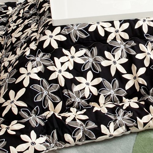 Modern kotatsu futon rectangle (205 x 315 cm) Marie pattern black 54625210