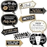 Big Dot of Happiness Funny New Year's Eve - Gold - 2020 New Years Eve Party Decorations - Photo Booth Props Kit - 10 Piece