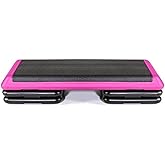 The Original STEP Exercise Step Platform, Health Club Size Stepper for Exercise at Home with 4 Stackable Risers for Height Adjustments