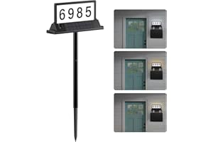 Solar Address Sign for House Numbers – Dual-Sided LED & Dual-Sided Solar Panels, 8 Color Modes, IP65 Waterproof Address Plaqu