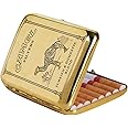 Metal Cigarette Case, Hold 16 Cigarette Vintage Copper Camel Cigarette Case Smoking Boxes, Portable Waterproof Cigarette Case (Color : Brass, Size : 9.5x7cm)