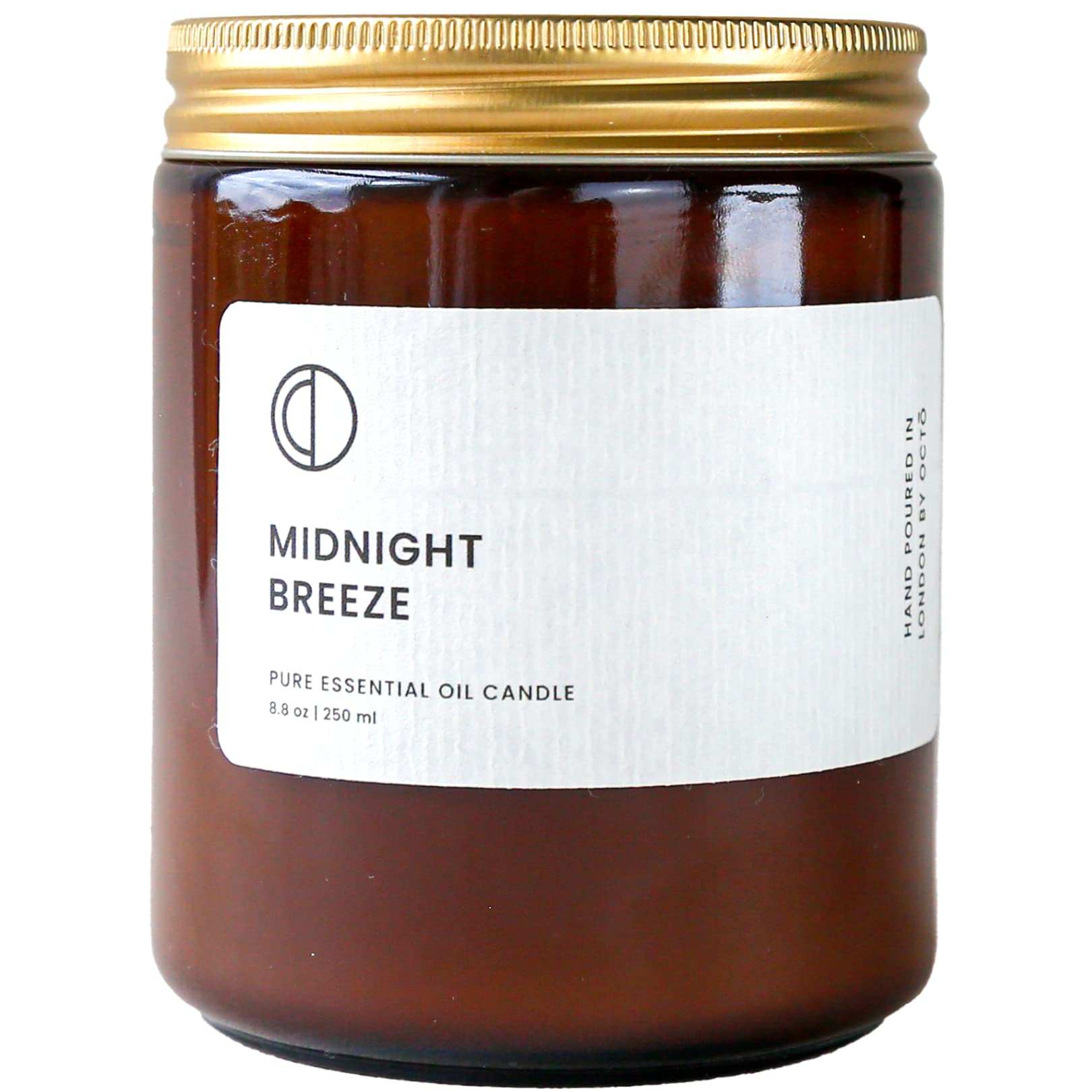 OCTŌ Midnight Breeze Rose Geranium + Patchouli + Vetiver | Scented Candle. Made with Essential Oils and Soy Wax. 250ml