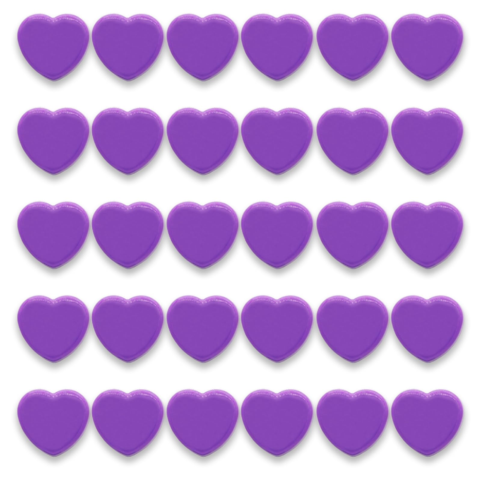 PYJLBX Strong Fridge Magnets, 30Pcs Purple Heart Whiteboard Magnets, Heavy Duty Mini Magnets for Adults, Small Cute Notice Board Magnet for Crafts, Office, Kitchen, Refrigerator, School,Home Organiser