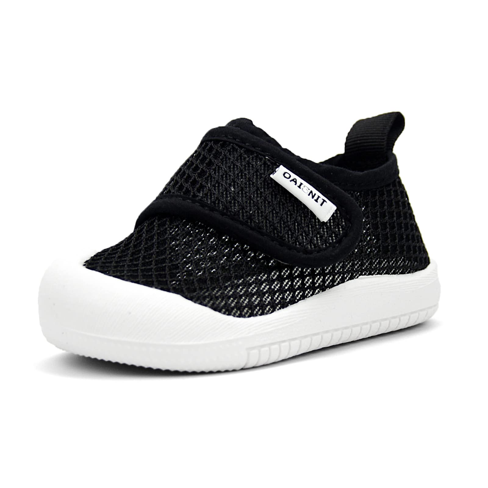 Photo 1 of Baby Boy Girl Shoes Lightweight Breathable Toddler Mesh Sneakers Beach Water Shoes Non-Slip First Walking Shoes 6 9 12 18 24 Months(12-18 Months, 1-Black)