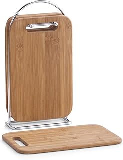Zeller 25264 Brettchenständer, 5-teilig, Bamboo/Chrom / 15 x 6,5 x 30