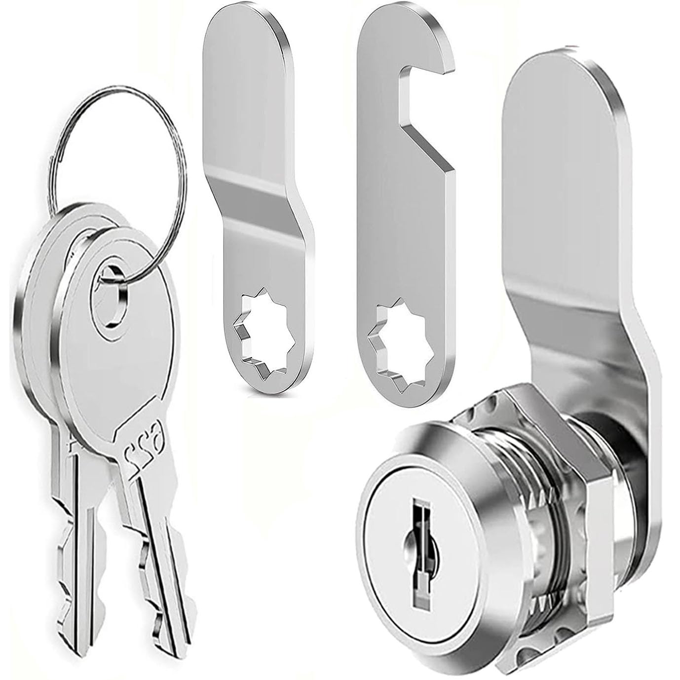 Litensh Security Cabinet Cam Locks 16mm, 5/8" Mailbox Lock with Key Different, Letterbox Postbox Toolbox Locks,Secure Files Drawers Dresser Cupboard Door Replacement Lock — image 1