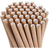 Webake Smoothie Straws - 0.4 Inch Wide Brown Kraft Paper Straws, 100 Pack, Great for Smoothies, Bubble Tea, Shakes