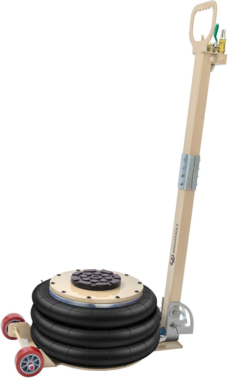 Sidasu Pneumatic Jack 16 Inch Lifting Height 3 Bag Air Jack 6600LBS Capacity Jack-Long Adjustable Folding Handle(White, Long Handle 3 Ton): Automotive