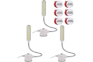 harmiey Sewing Machine Light (36LED) Gooseneck Work Light with Magnetic Mounting Base, White Soft Light for Lathes, Drill Presses, Workbenches (3PACK)