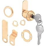 Defender Security U 9942 Drawer and Cabinet Lock – Secure Important Files and Drawers, 5/8”, Diecast Housing with Brass Finis