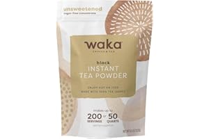 WAKA COFFEE Waka Instant Black Tea Mix, Classic - 100% Tea Leaves, No Additives, Unsweetened Tea Powder for 50 Quarts or 200 Cups – Easy and Quick Hot or Iced Teas (4.5oz)