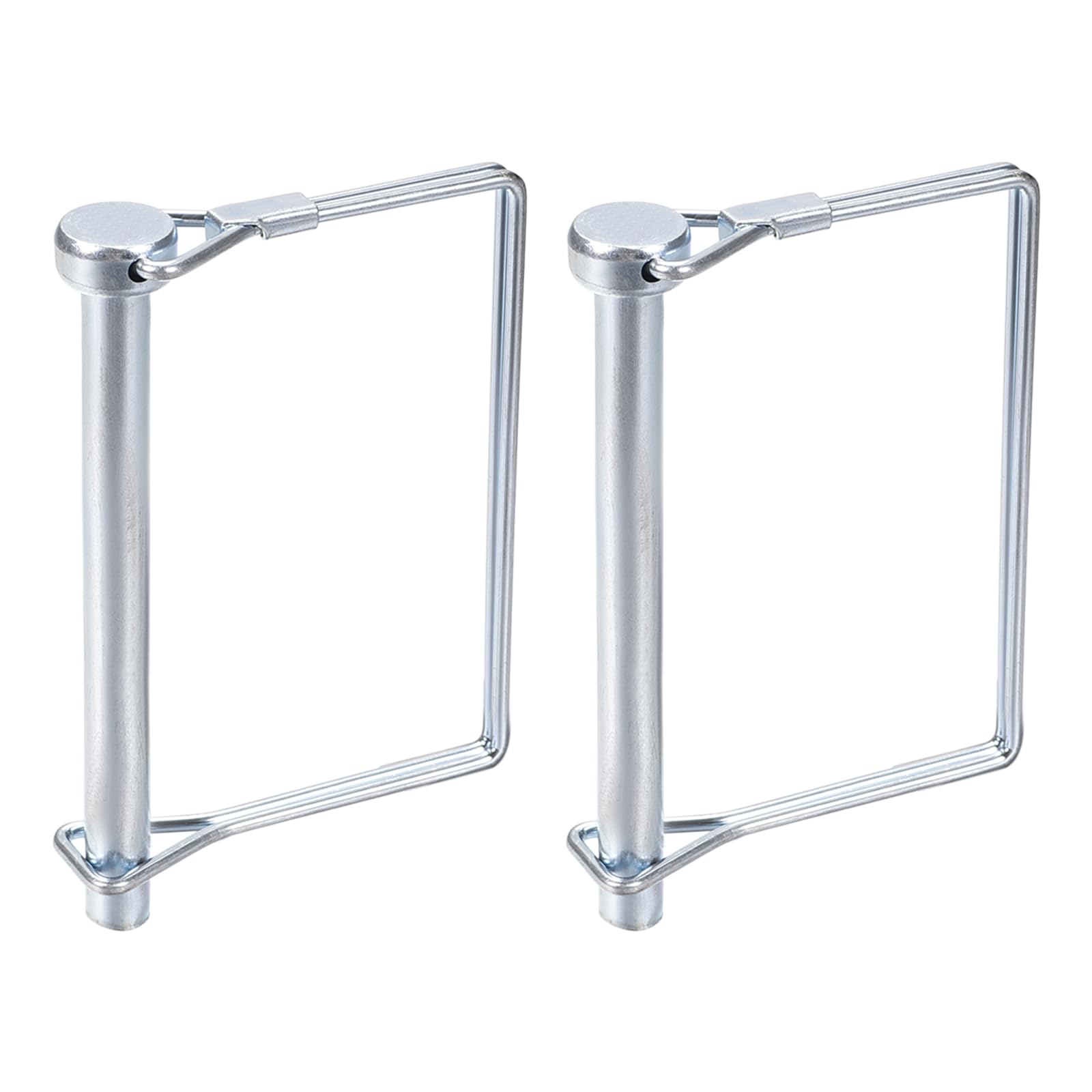 DTGN 10mm x 80mm (DxL) Shaft Locking Pin - 2Pack - Good for Farm Trailers Lawn - Carbon Steel Square Trailer Coupler Pin - Silver Tone