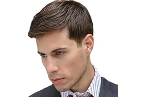 Dai Cloud Mens Short Brown Wig Layered Fluffy Synthetic Hair Male Wigs Daily and Halloween Wig