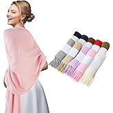 Ramede Pashmina Shawl Wraps for Women 79 x 28 Inch Bulk Wedding Favors Bridal Shawls Gifts for Guests with Thank You Cards