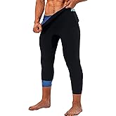 LMCOB Sauna Sweat Short Pants for Men Hot Thermo Sauna Leggings Compression Hight Waist Pants Workout Body Shaper Sauna Suit